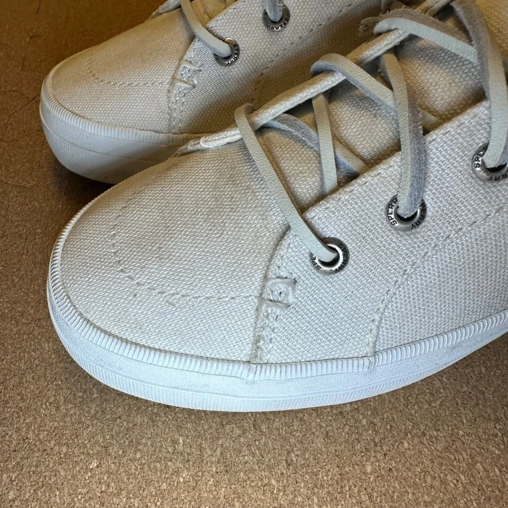 Sperry Top-Sider Crest Vibe Womens 7W White Canvas Sneakers STS99250